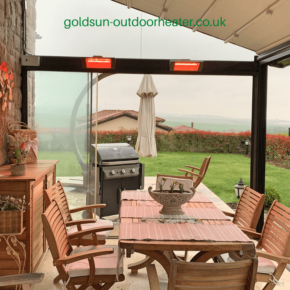 Goldsun Supra Plus Black GSS40PLG 4000W Low Glare Remote Control Water-Proof Outdoor Electric Infrared Heater